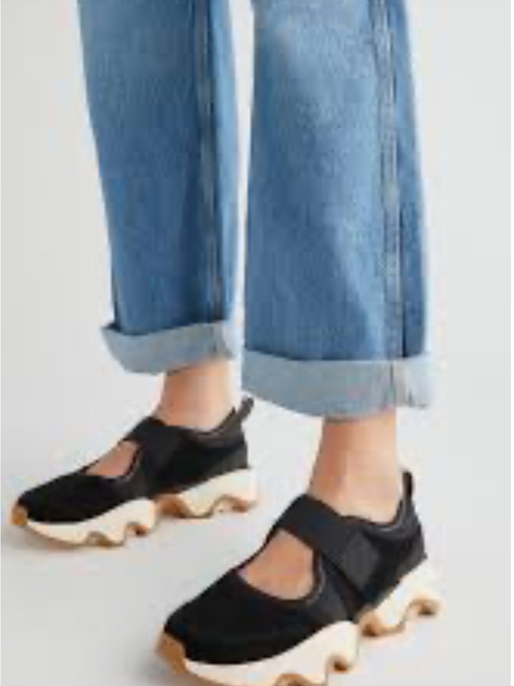 Sorel Black Mary Jane-Style Platform Sneakers with Cream-Gum Sole